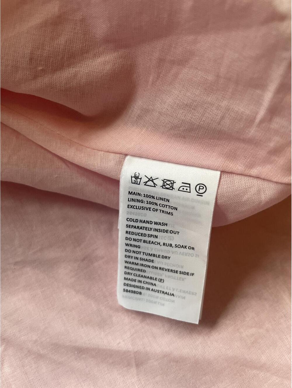 Bardot Linen Sigma Mini Dress Baby Pink Size Small US 4 New With Tags - Picture 8 of 8